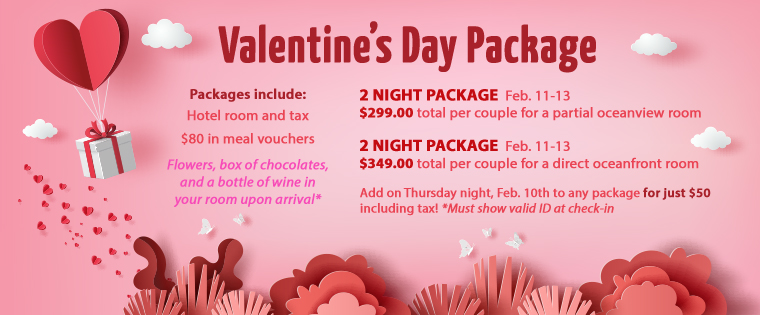 boardwalk hotel group valentine's day package